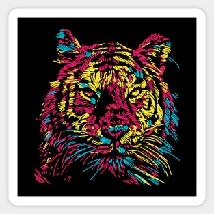 abstract colorful tiger face Sticker